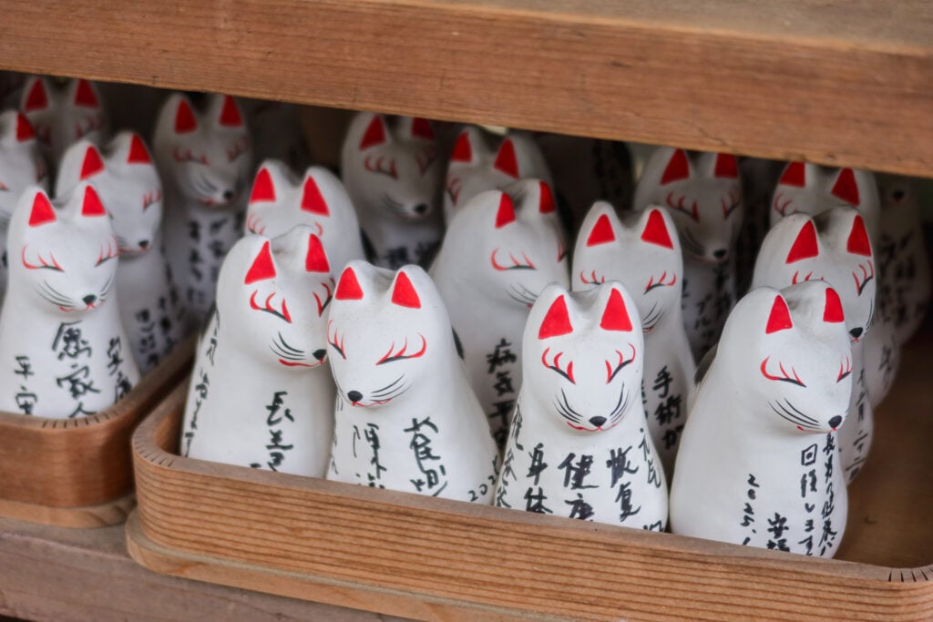 北野天滿神社 狐狸像近照