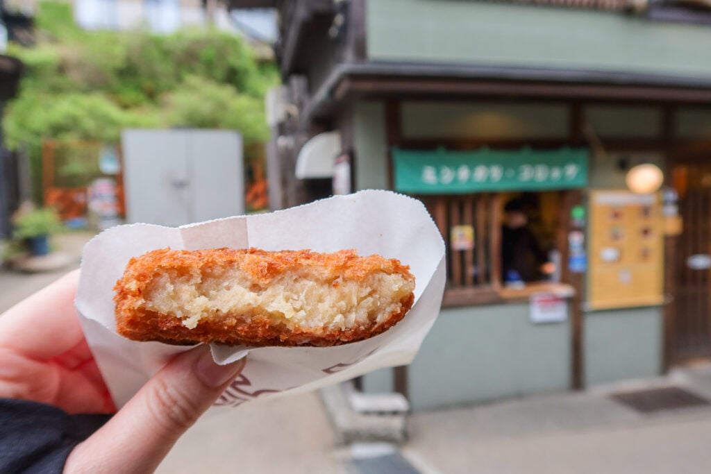 竹中肉店 可樂餅的剖面圖