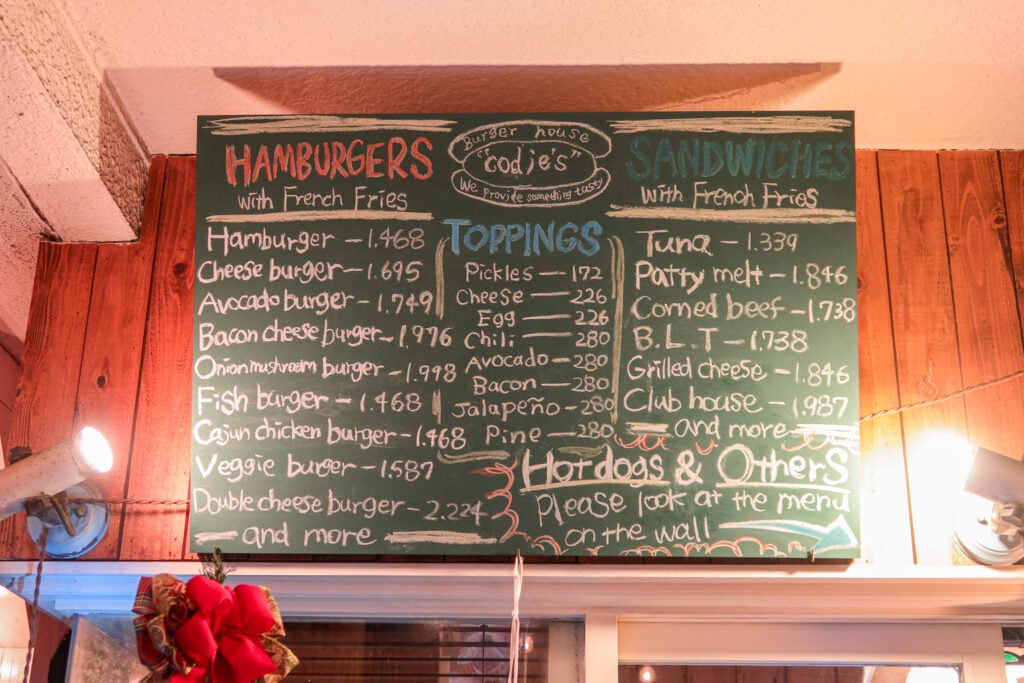 橫濱 codies 漢堡 菜單